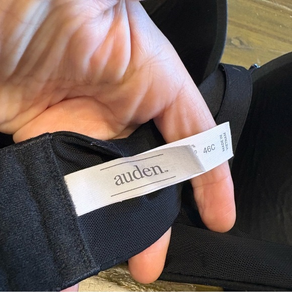 Auden Balconette Bra Black 46C Lightly Lined Demi Coverage Underwire Bra - Picture 3 of 7